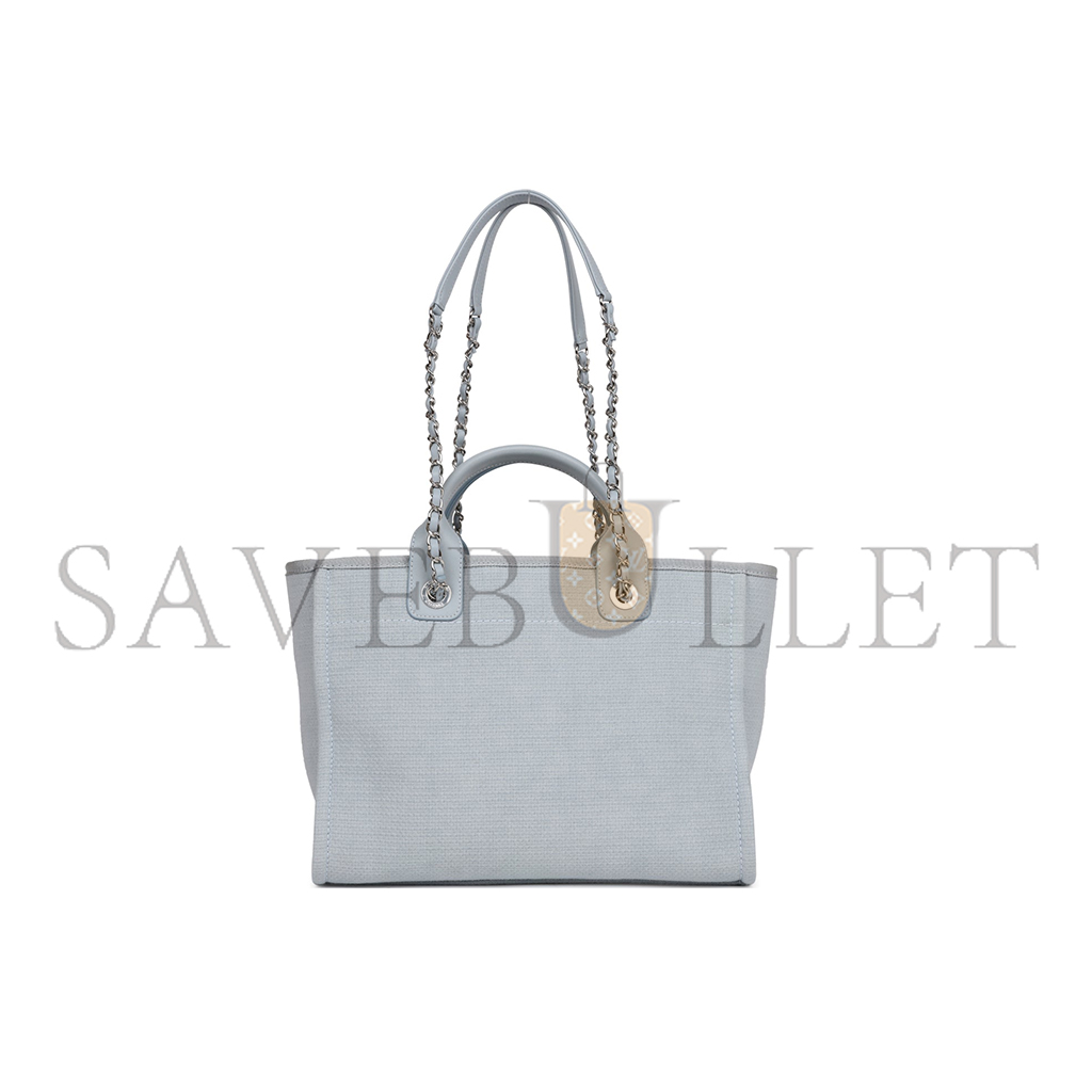 CHANEL MASTER 22A GREY DEAUVILLE SHOPPING TOTE SMALL SILVER AS3257 (37*32*18cm)